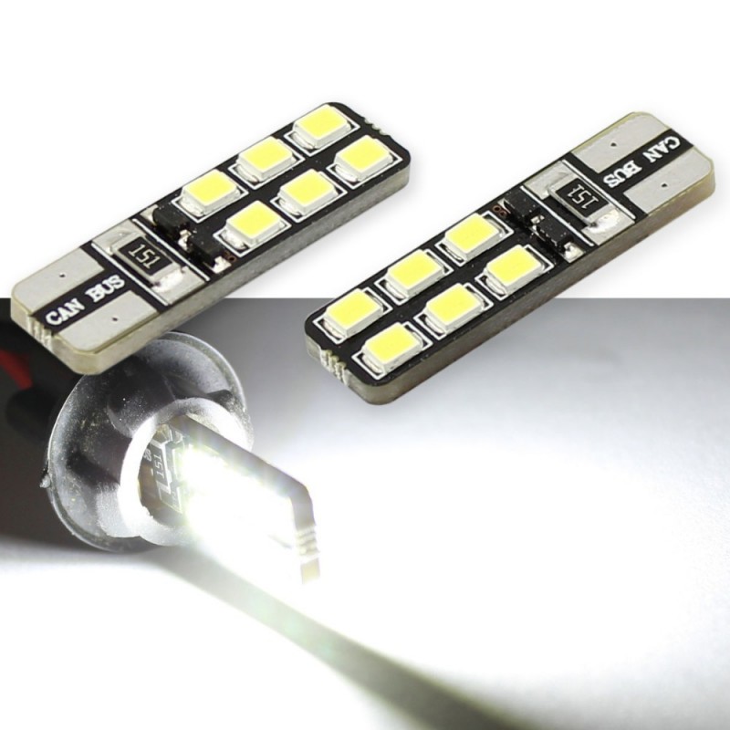 Ampoule Led T10 W5W - (12SMD-2835) - Anti Erreur ODB