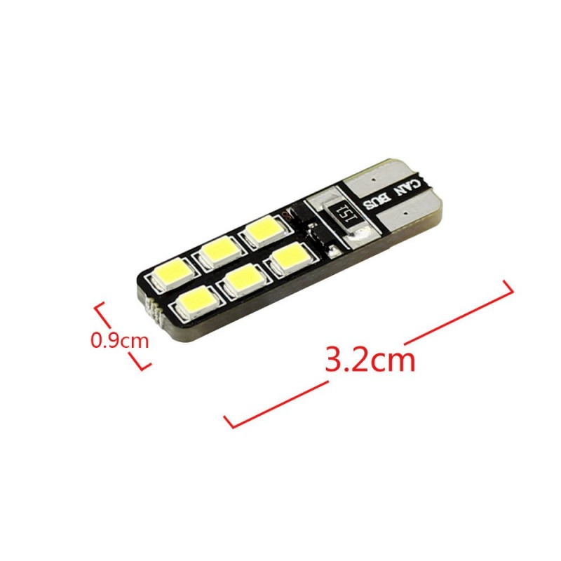 Ampoule Led T10 W5W - (12SMD-2835) - Anti Erreur ODB