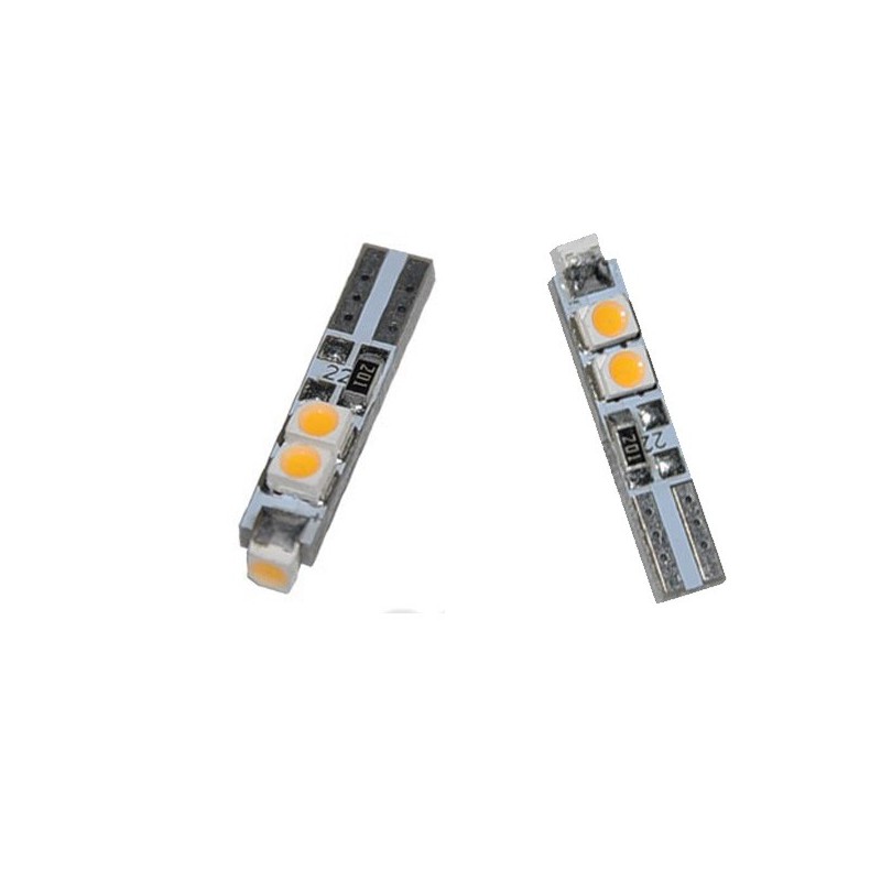 Ampoule T5 LED Canbus SMD W3W lumière de compteur et courtoisie Blanc