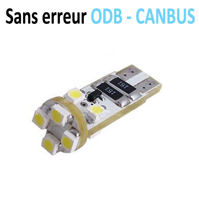 Ampoule led T10 W5W - (8SMD-3528) 360° - Anti courant résiduel