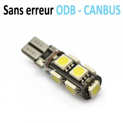 LED T10 W5W - (9SMD) - Anti Erreur ODB - Blanc