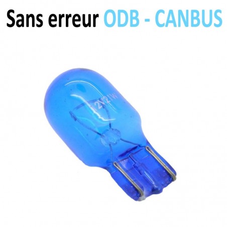 Ampoules Halogènes W21W T20 Bleu - Blanc Chaud 5000K, 21W, 2 Pièces - Pour Phares Et Feux De Jour