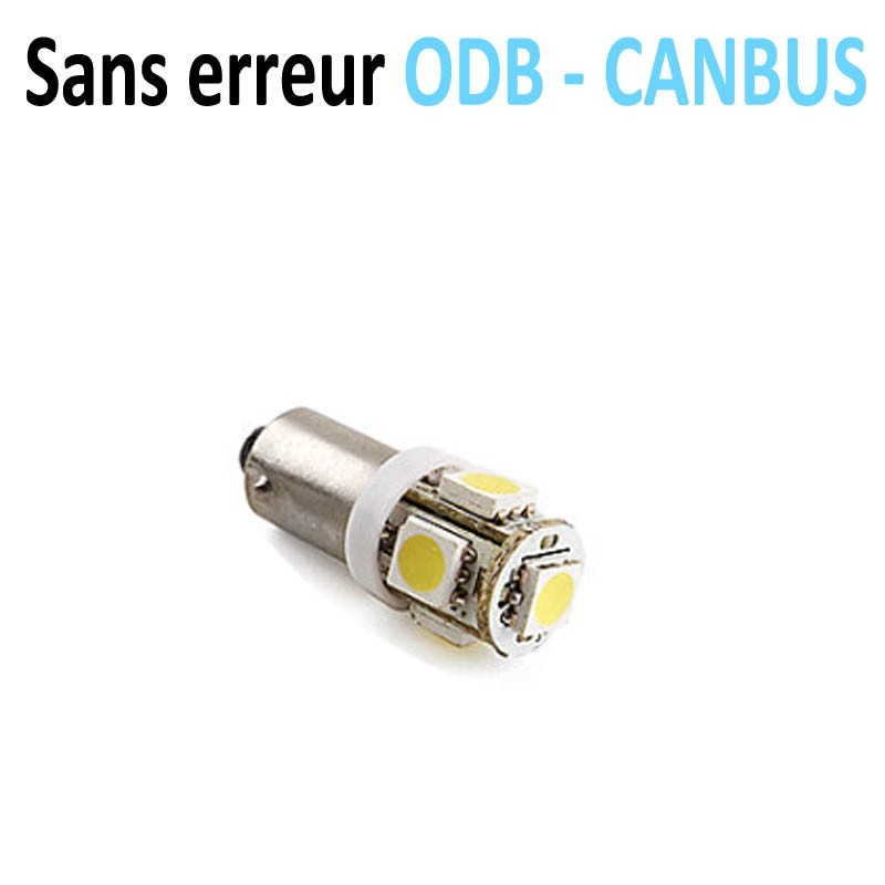 Ampoule led H6W BAX9s - (5SMD-5050-3D) CANBUS