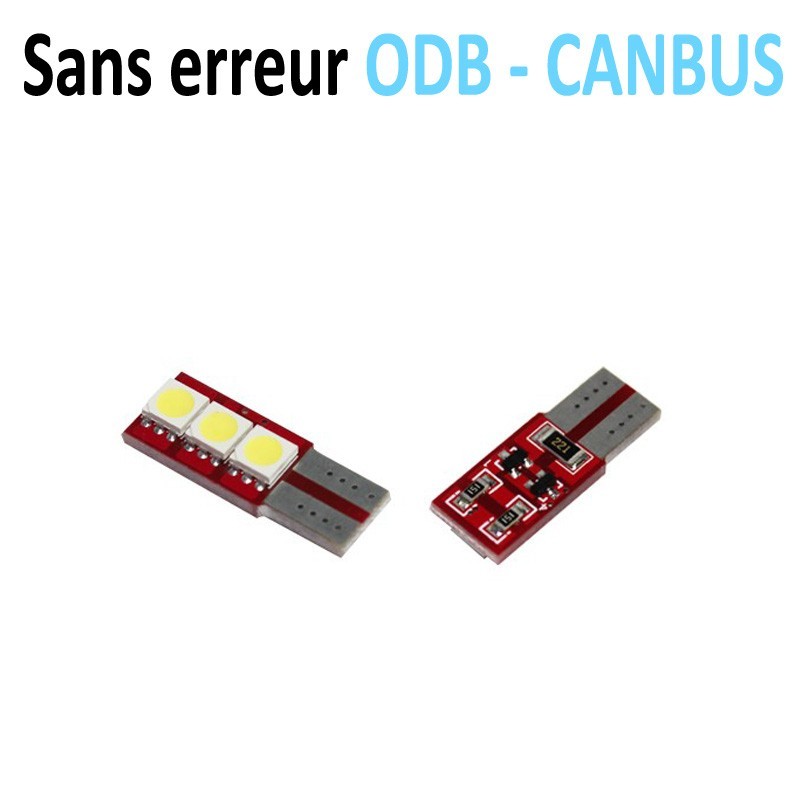 Ampoule LED T10 W5W - (3SMD-FACE) - Anti Erreur ODB