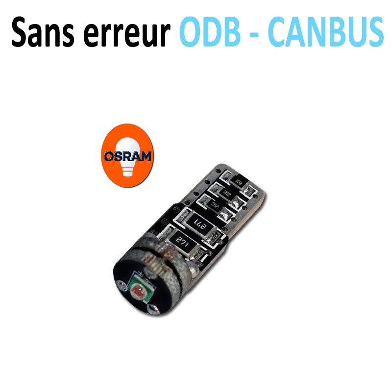 Ampoule led T10 W5W - (Chip OSRAM 3W) - Anti Erreur ODB