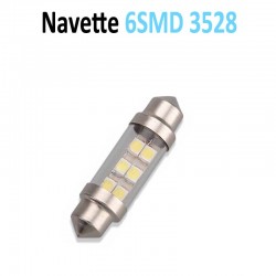 Ampoule Navette Led (6SMD 3528) avec vitre