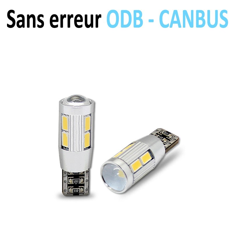 Ampoule led T10 W5W RING - +3W CREE - (8SMD-5630) - Anti Erreur ODB - Blanc