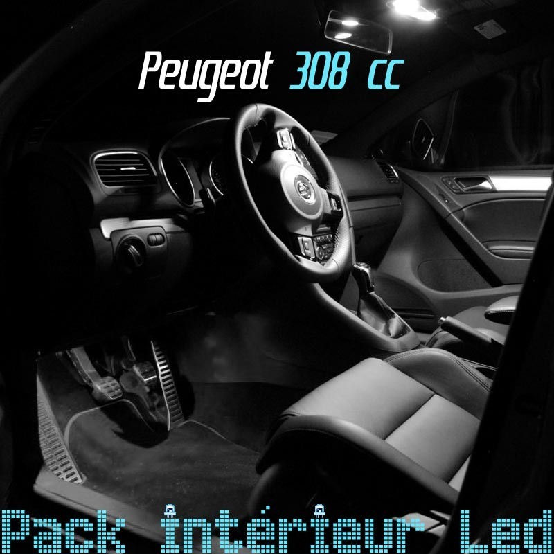 Pack Full led intérieur + plaque Peugeot 308 cc