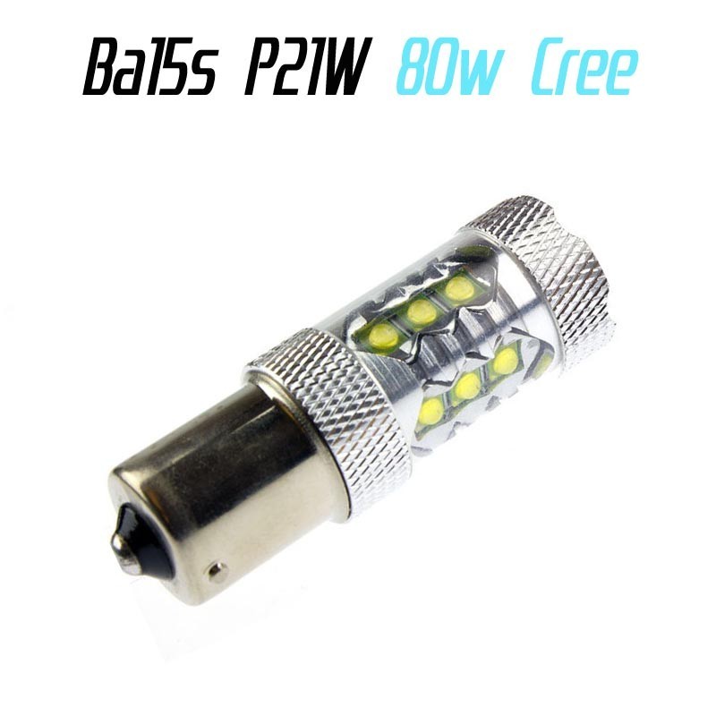 Ampoule Led P21/W Ba15s - CREE 80watt - Blanc