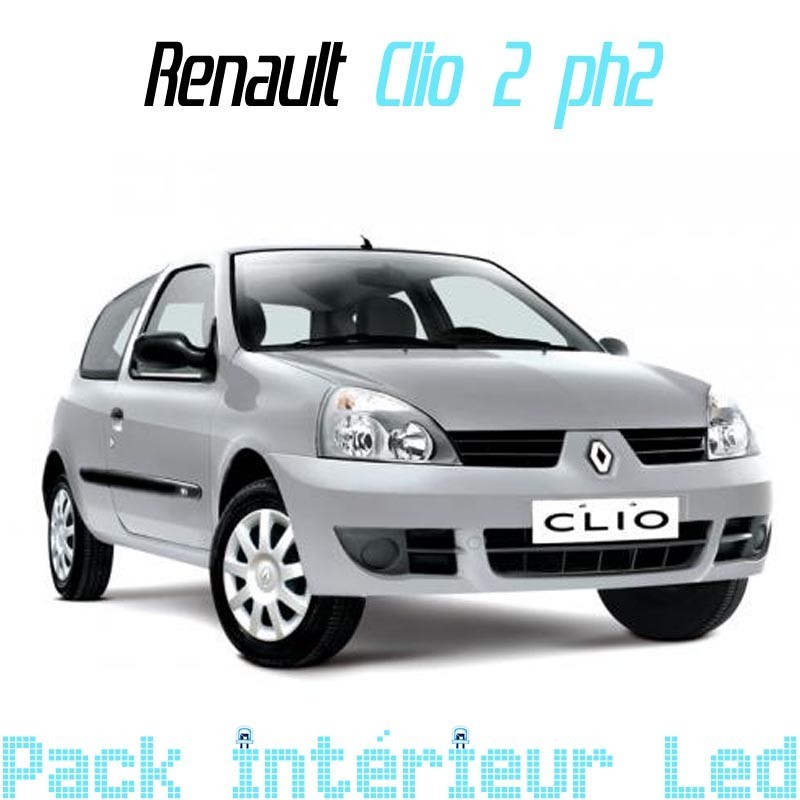 Pack Leds plaque d'immatriculation pour Renault Clio 2