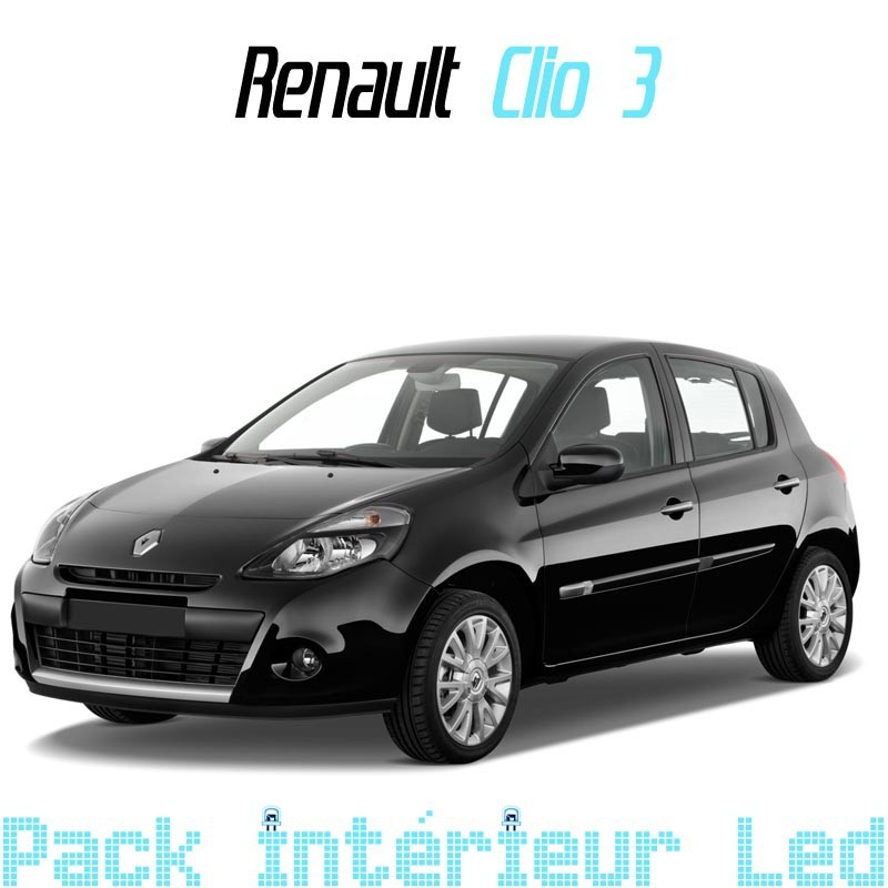 Pack éclairage Led Plaque d'immatriculation blanc pour Renault Clio 3