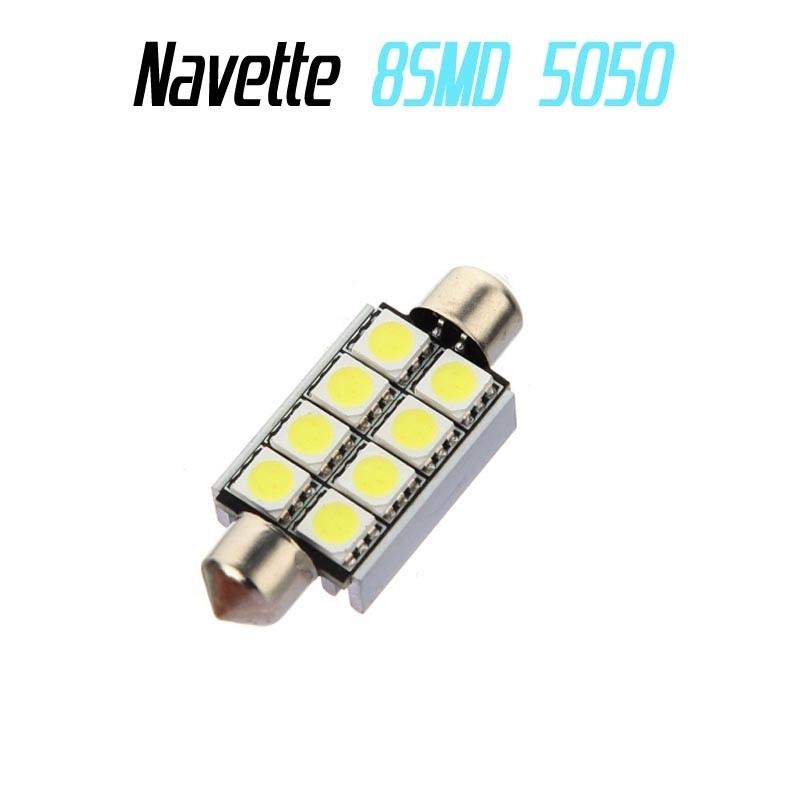 Ampoule navette Led 8 SMD 5050 anti erreur ODB