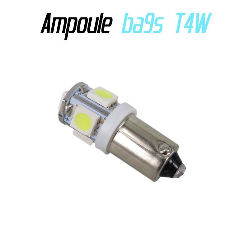 LED T4W Ba9s - (5SMD-5050-3D) -  Blanc