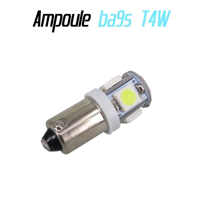 2 AMPOULE BA9S T4W 1 LED SMD 5050 BLANC XENON 6000K VEILLEUSE PLAQUE PLAFONNIER