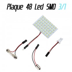 Pack 3 en 1 - Navette - ba9s - w5w - plaque 48 leds