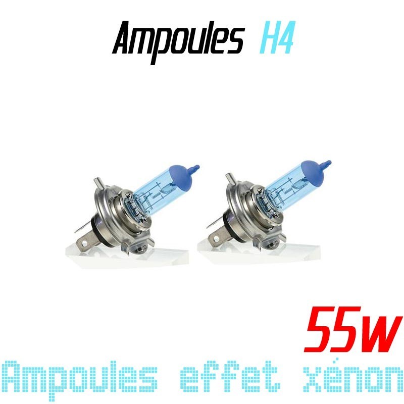 Pack de 2 ampoules H4 effet xénon 6000k