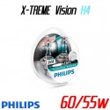 Pack duo Philips X-TREME H4 12V 60/55W +130%