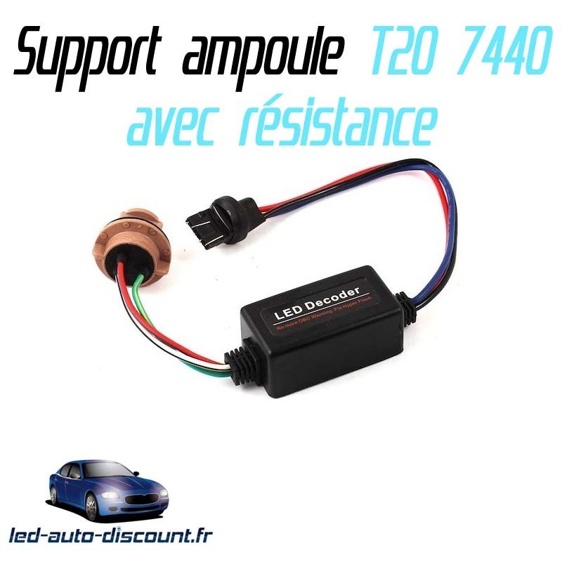 Support ampoule ba15s P21w + résistance anti erreur ODB