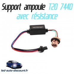 Support ampoule T20 7440 W21W + résistance anti erreur ODB