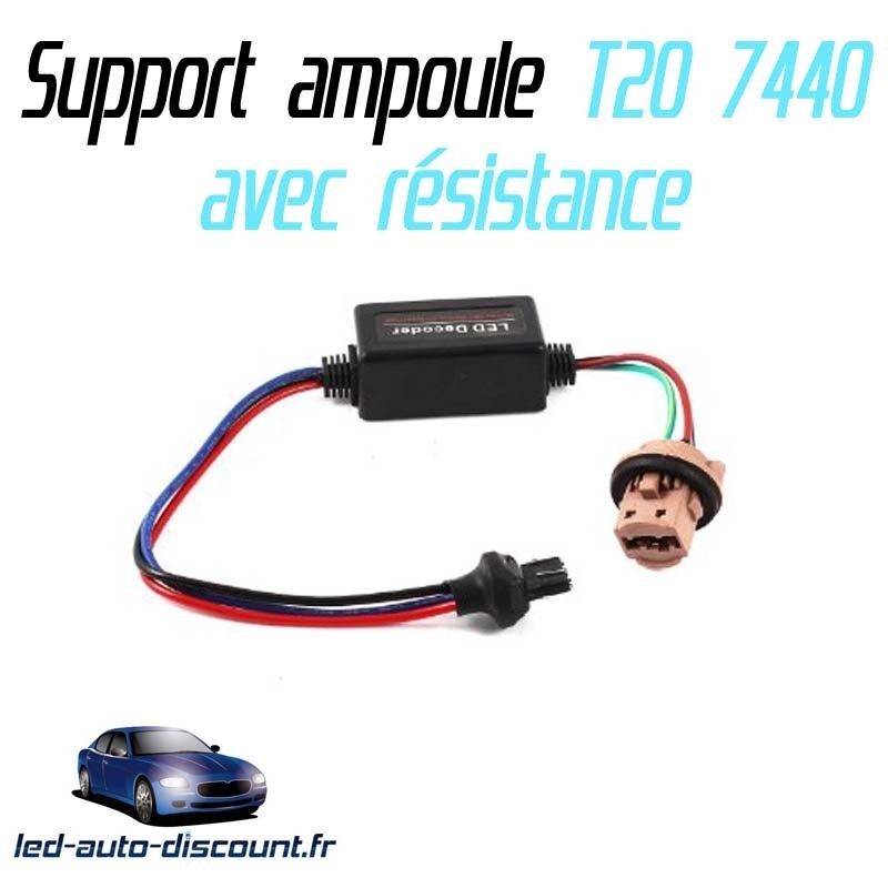 Support ampoule T20 7440 + résistance anti erreure ODB