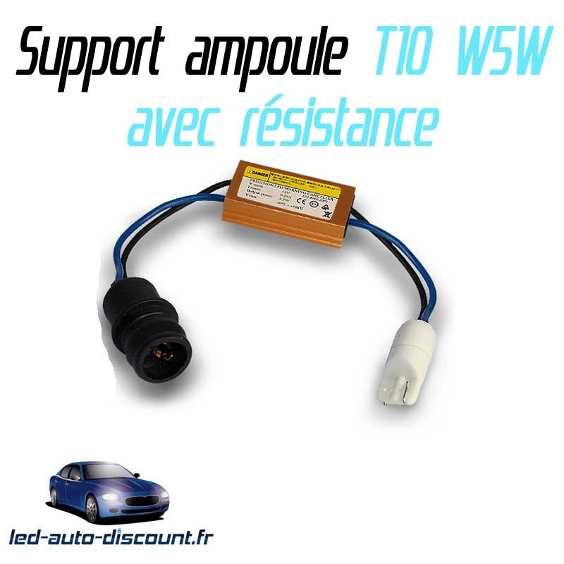 Support ampoule T10 W5W + résistance 5w anti erreur ODB