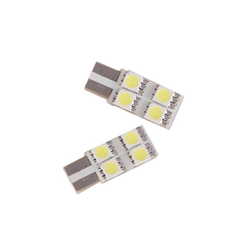 LED T10 W5W - (4SMD-FACE) - Anti Erreur ODB - Blanc