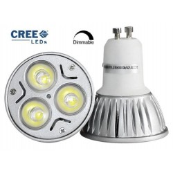 Ampoule LEDs Cree® 9W GU10 Blanc chaud - 220V Compatible Variateurs