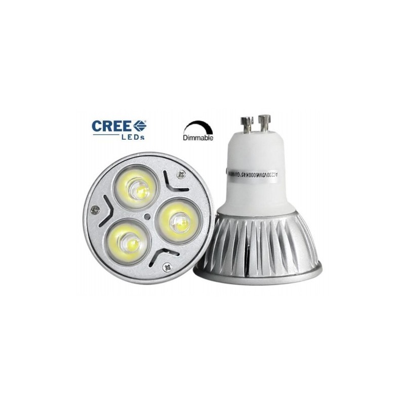 Ampoule LEDs Cree® 9W GU10 Blanc chaud - 220V Compatible Variateurs