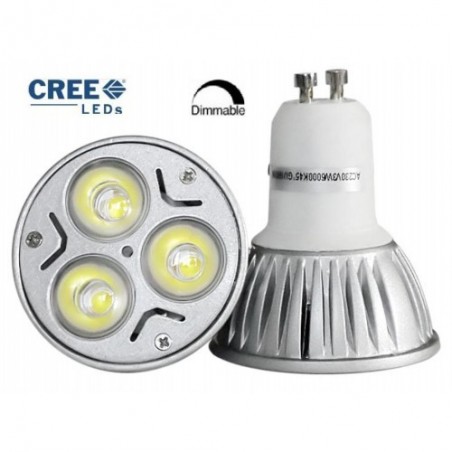 Ampoule LEDs Cree® 9W GU10 Blanc chaud - 220V