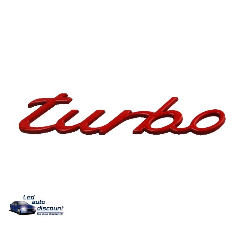 Logo "TURBO" rouge emblème pour Porsche 