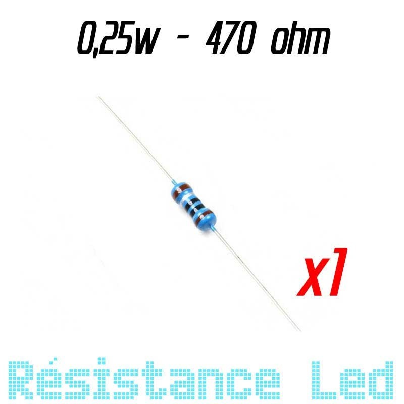 Pack 10 Résistances anti courant résiduel 1/4w  0.25w 470 ohm