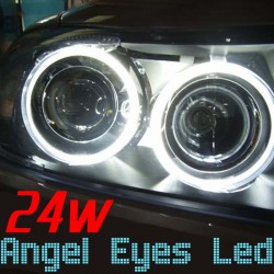 Pack Angel Eyes Led 24w Blanc Xenon BMW E90 E91 Phase 2 LCI (sans xénon)