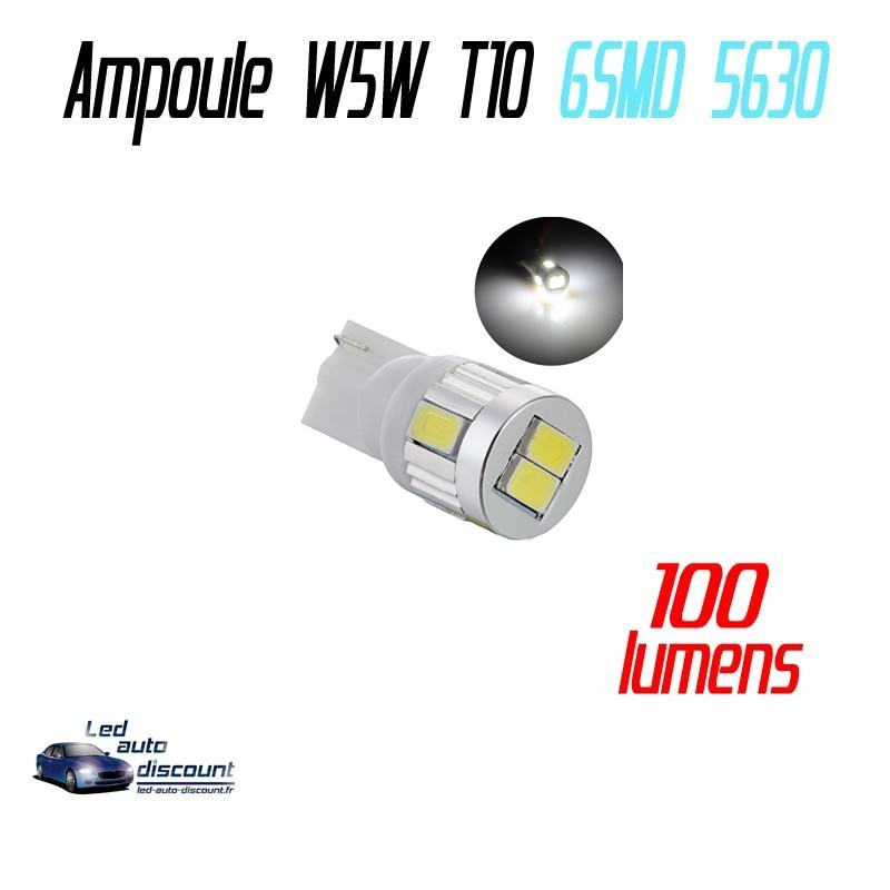 Ampoule led  T10 W5W - (10SMD-5630)  - Blanc Xenon