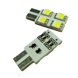 LED T10 W5W - (4SMD-FACE) - Anti Erreur ODB - Blanc