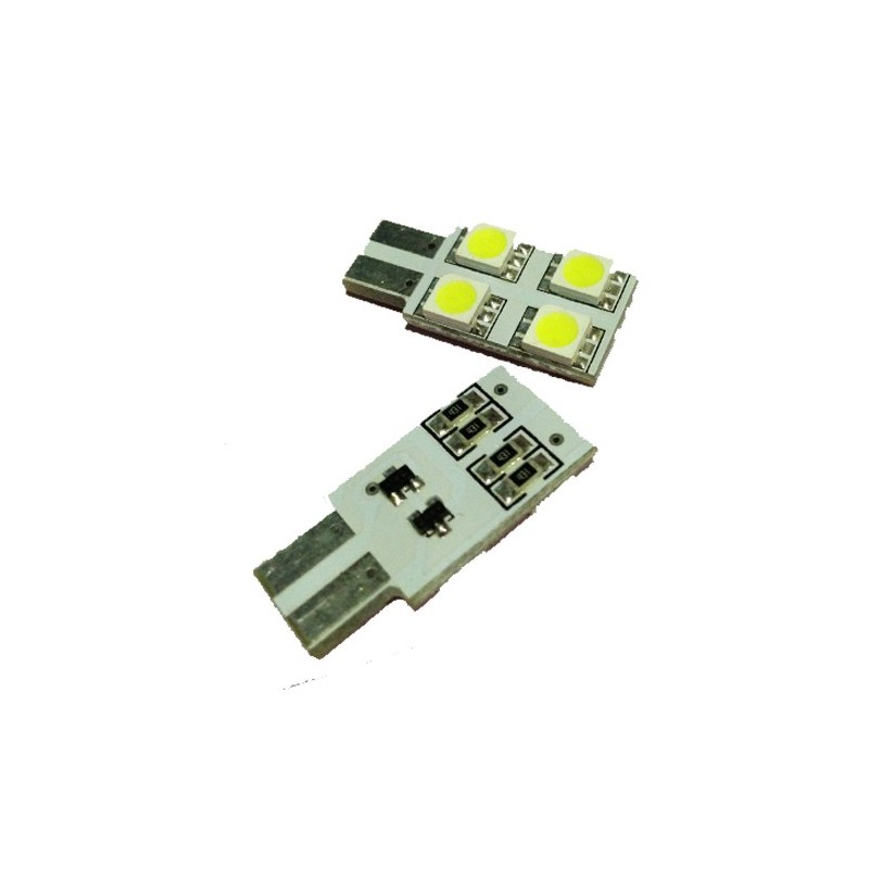 LED T10 W5W - (4SMD-FACE) - Anti Erreur ODB - Blanc
