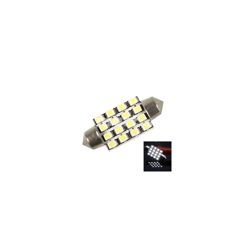 Ampoule navette 16 Leds C5W 36mm, C7W 39mm,