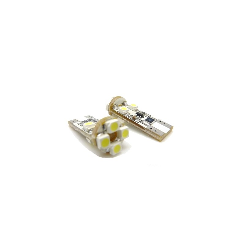 LED T10 W5W -  (8SMD) 360° - Anti Erreur ODB - Blanc