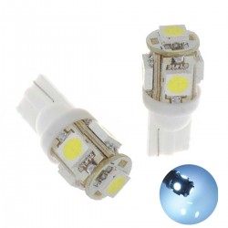 LED T10 W5W - (5SMD-5050)  - Blanc Xenon