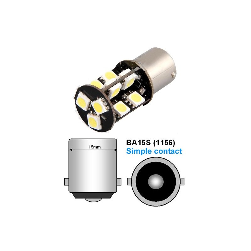 LED P21/W Ba15s - (19SMD-360) - Anti Erreur ODB - Blanc