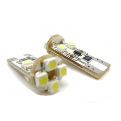 LED T10 W5W -  (8SMD) 360° - Anti Erreur ODB - Blanc