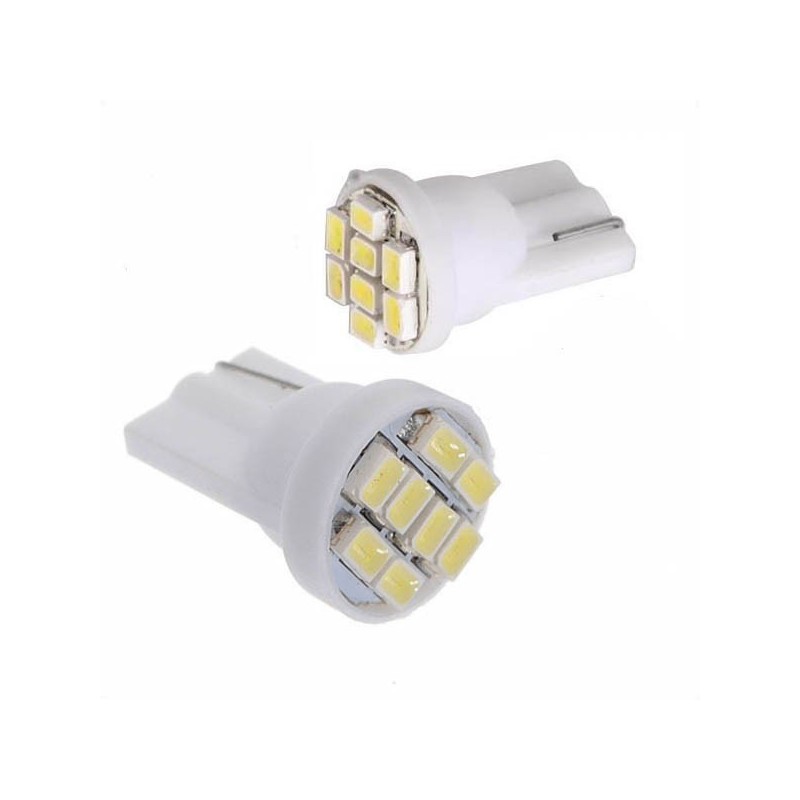 LED T10 W5W - (8SMD-1206/3020)  - Blanc Xenon