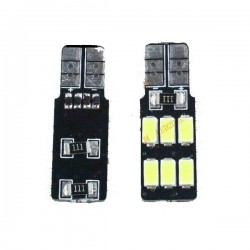 Ampoule T10 W5W Led -  (6SMD-5630 - 1 face) 360° - Anti Erreur ODB - Blanc