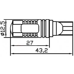 Ampoule Led T10 W5W - 25W  (CREE XBD 5SMD)  - Blanc Xenon